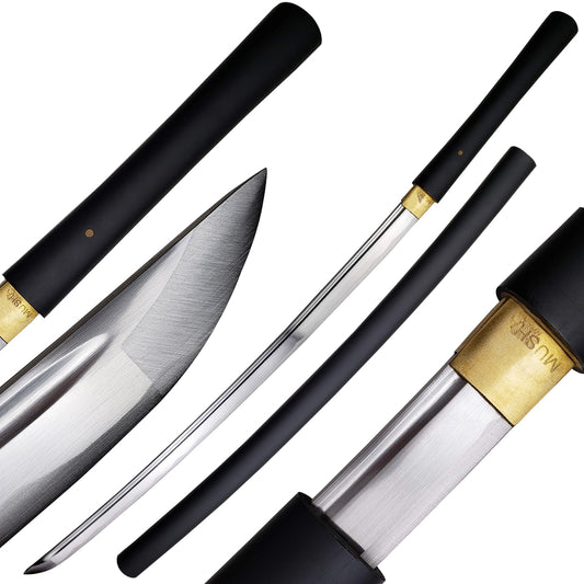 Musha 40" Hand Forged ShiraSaya 1045 Steel Black