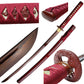 41" Red Damascus Blade Hand Forged Samurai Sword, MUSHA
