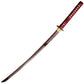41" Red Damascus Blade Hand Forged Samurai Sword, MUSHA