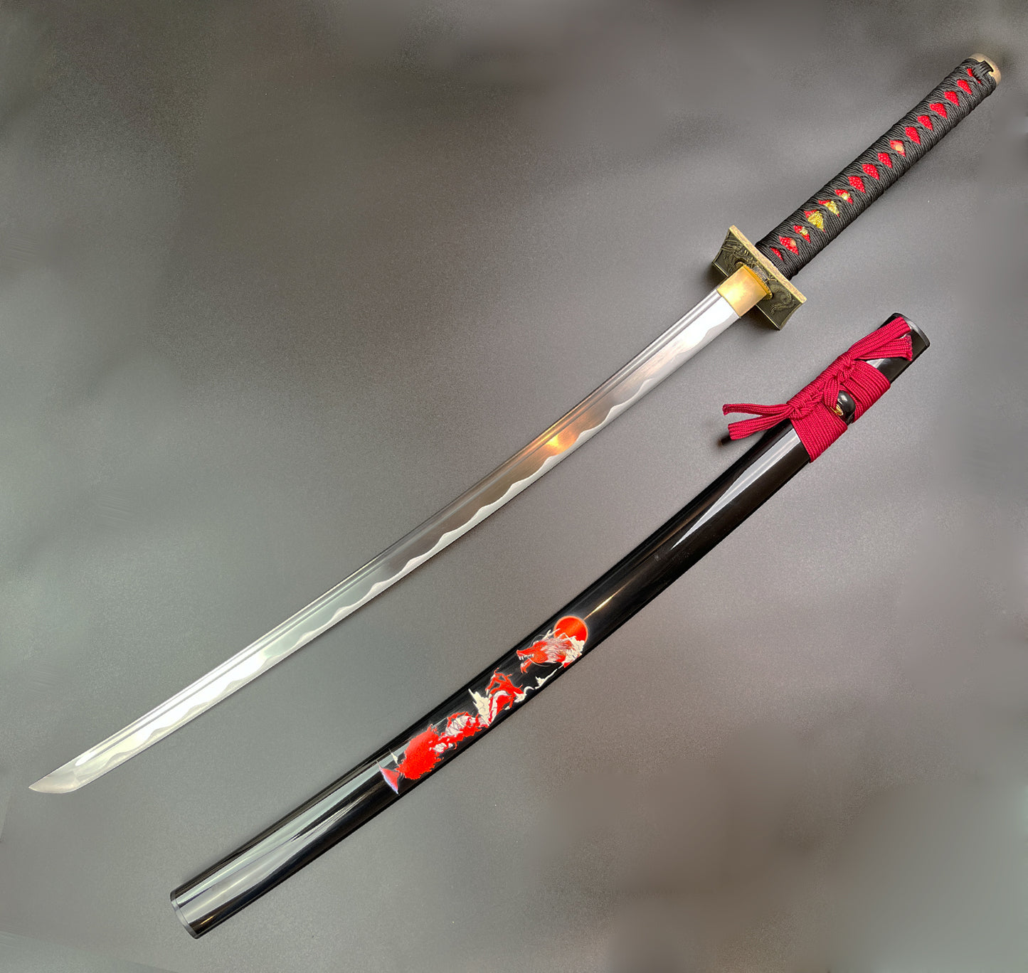 40 1/2" Hand Forged Samurai Sword comes with stand