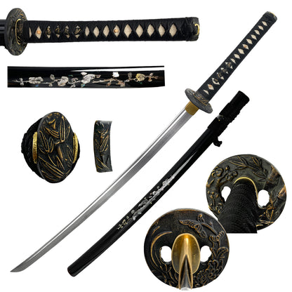 MUSHA BLACK "BAMBOO & PLUM FLOWER" KATANA