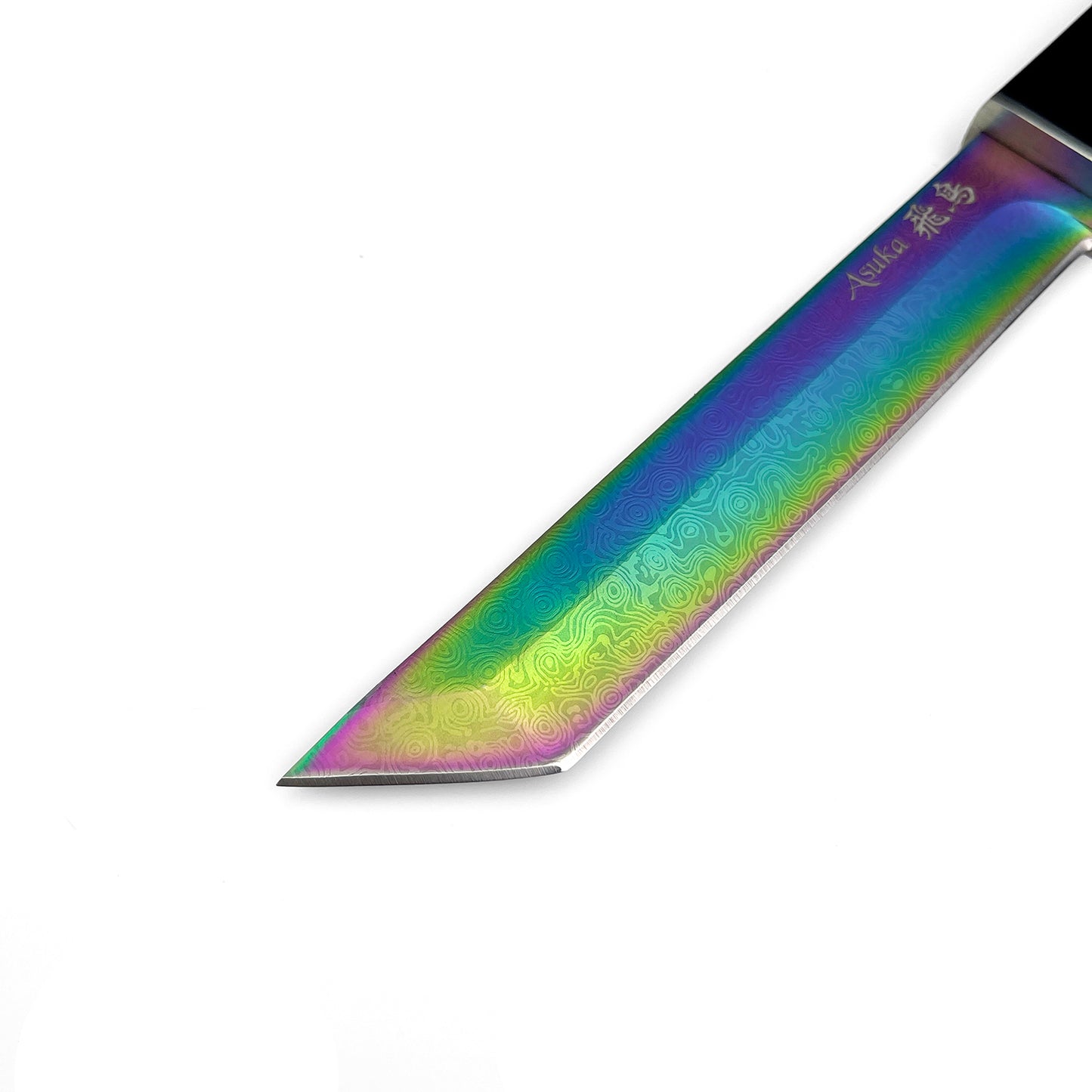 Buy Wholesale Asuka Rainbow Tanto Damascus Engraved Blade