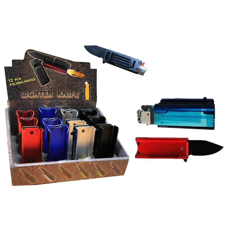 Spring-Assisted Lighter Knife Wholesale | 12-Piece Set in 4 Colors