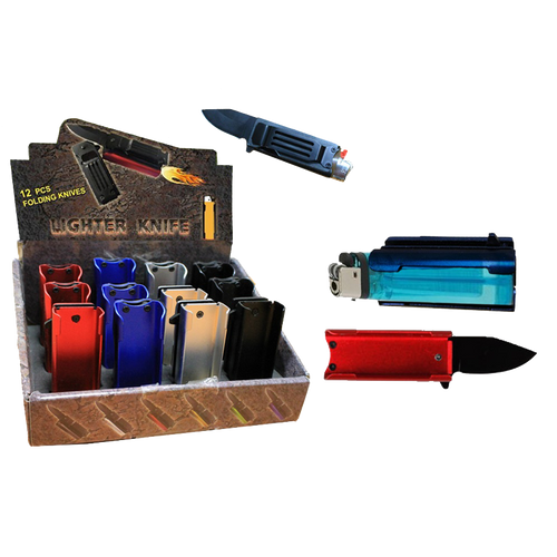 Spring-Assisted Lighter Knife Wholesale | 12-Piece Set in 4 Colors