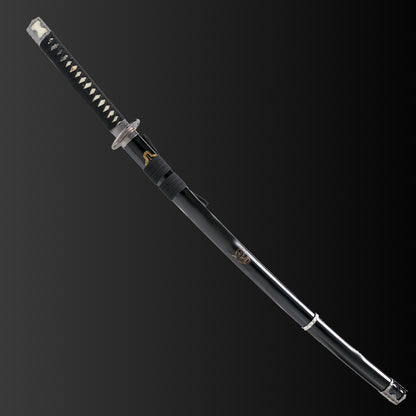 Musha Hand Forged Samurai Sword Black 3pcs Set