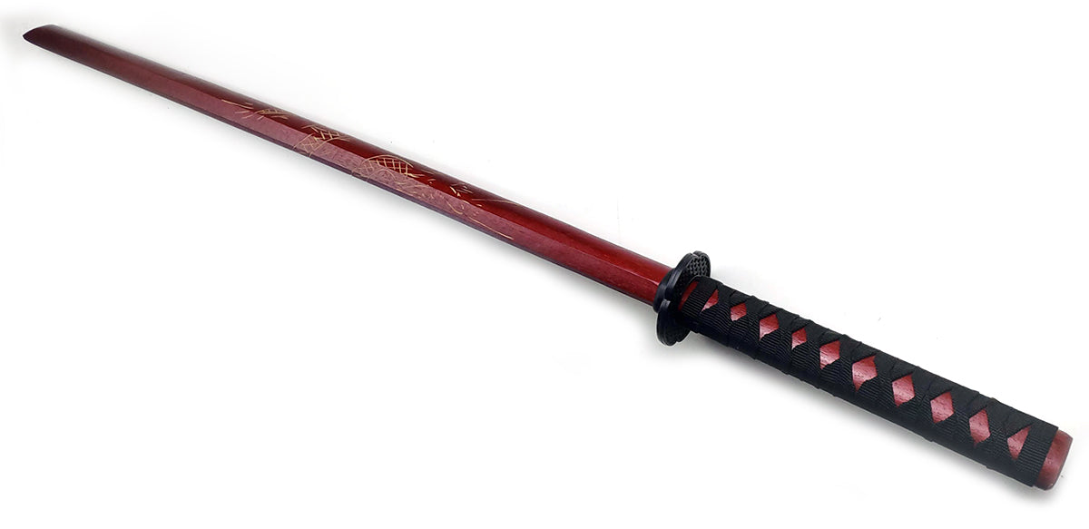 40" Red Wooden Samurai Sword (dragon)