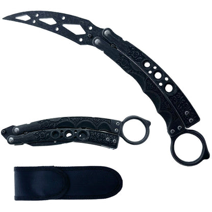 Pacific Solution Butterfly Knife Trainer Balisong Practice Knife with a sleek design for safe flipping exercises