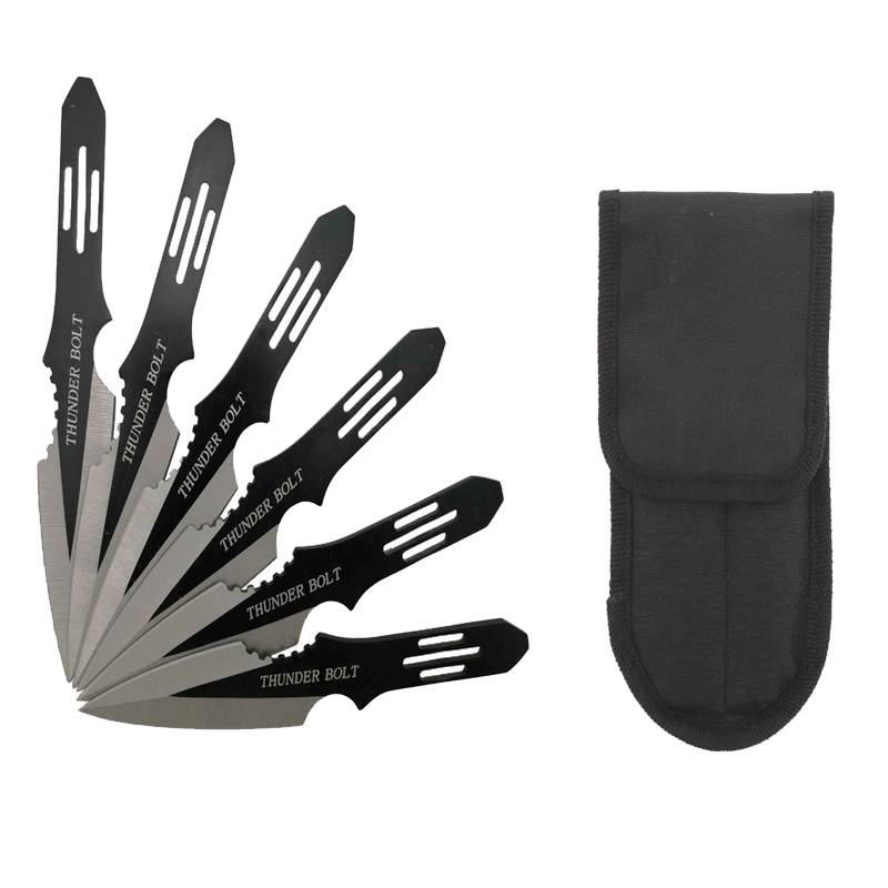 6 PCS Lightning Throwing Knife Set w/ Nylon Sheath