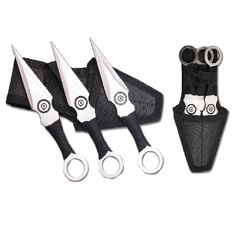 3 PCS 6 1/2" Sliver Wings Throwing with nylon sheath
