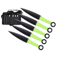 6 PCS 6 1/3" Throwing Knife with Green Nylon Rope