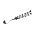 Pacific Solution Balisong Spoon Silver Butterfly Knife Trainer for beginners and practice enthusiasts
