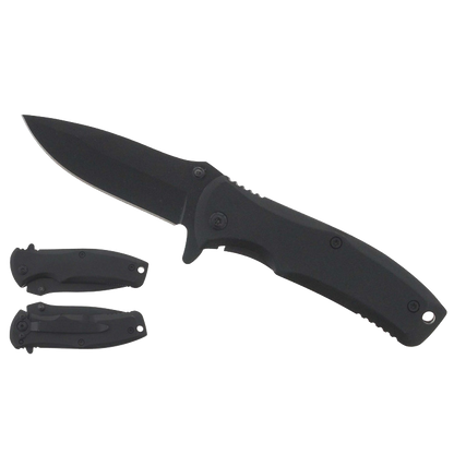 Falcon black spring assisted pocket knife with ergonomic handle and sleek blade design