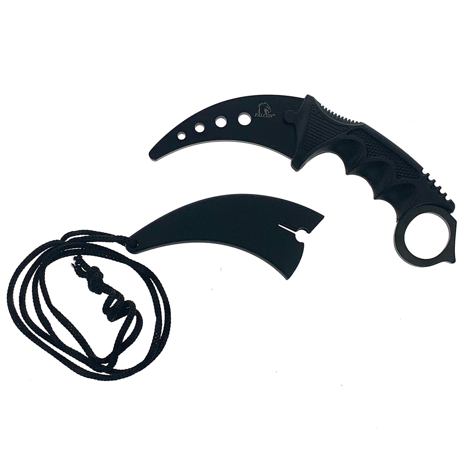 Falcon Karambit Training Knife with a durable design and safety cord for effective training sessions