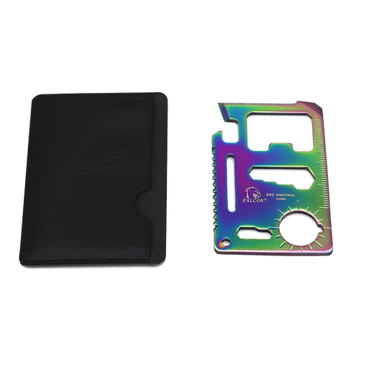 2 3/4"  x 1 3/4" Credit Card Knife w/ pouch rainbow