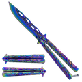 8" Overall Practice Butterfly Knife w/Dragon Engraved Handle