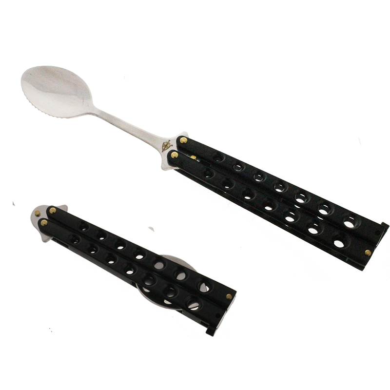 4" Butterfly Spoon Black