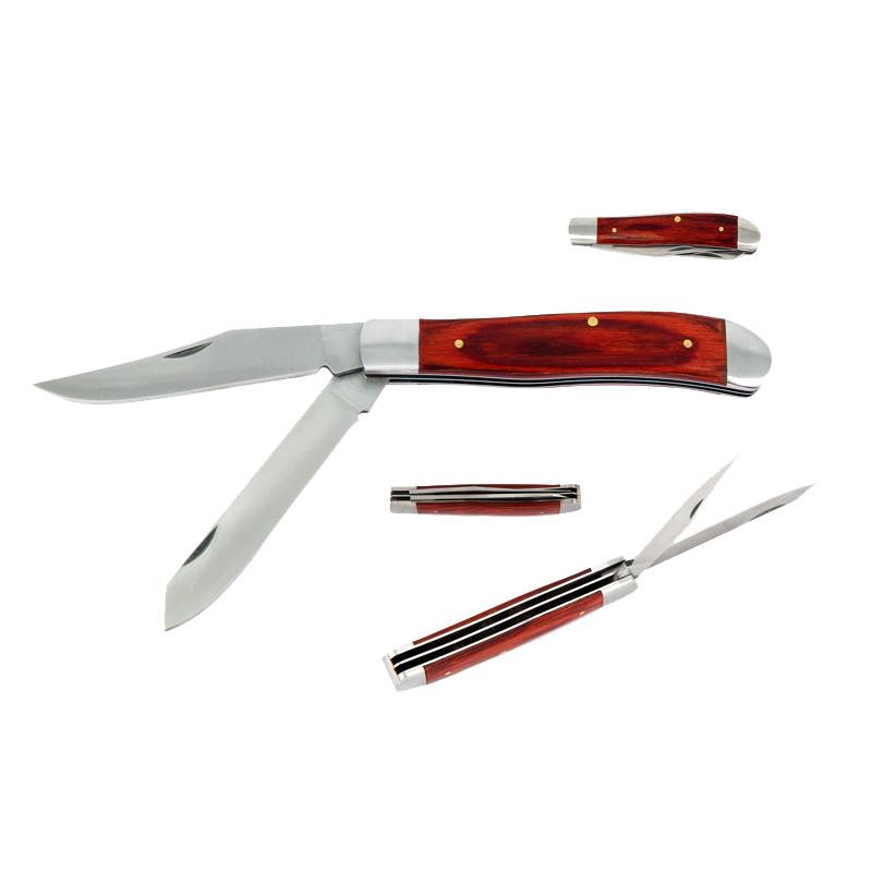 7 1/4" Overall Pocket Knife Wood Handle
