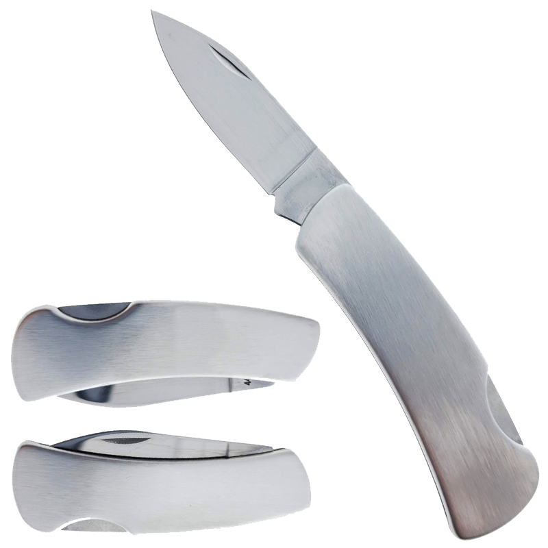 5" Overall folding knife 2.5" Silver Blade and 2.5" Metal Handle