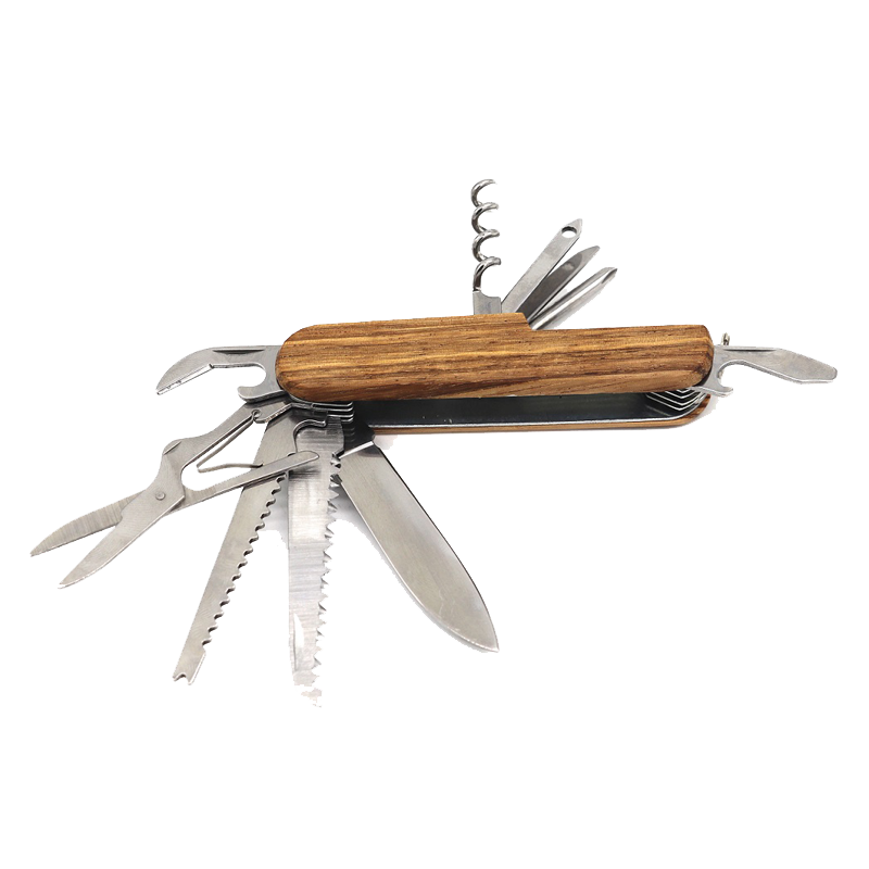 2 1/2" Blade  Folding Multi-Tool Knife - Zebra wood