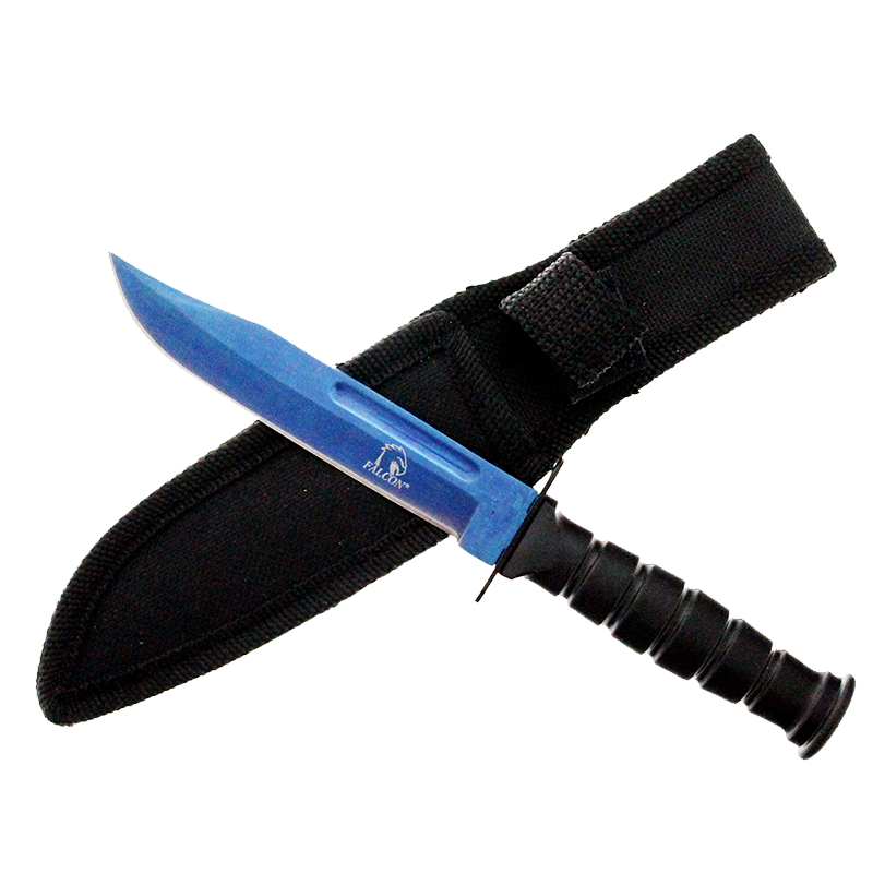 Falcon 7.5" Tactical Knives W/ Blue Coating Blade