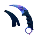 7 1/2" Blue and Purple Necklace Knife (Karambit)