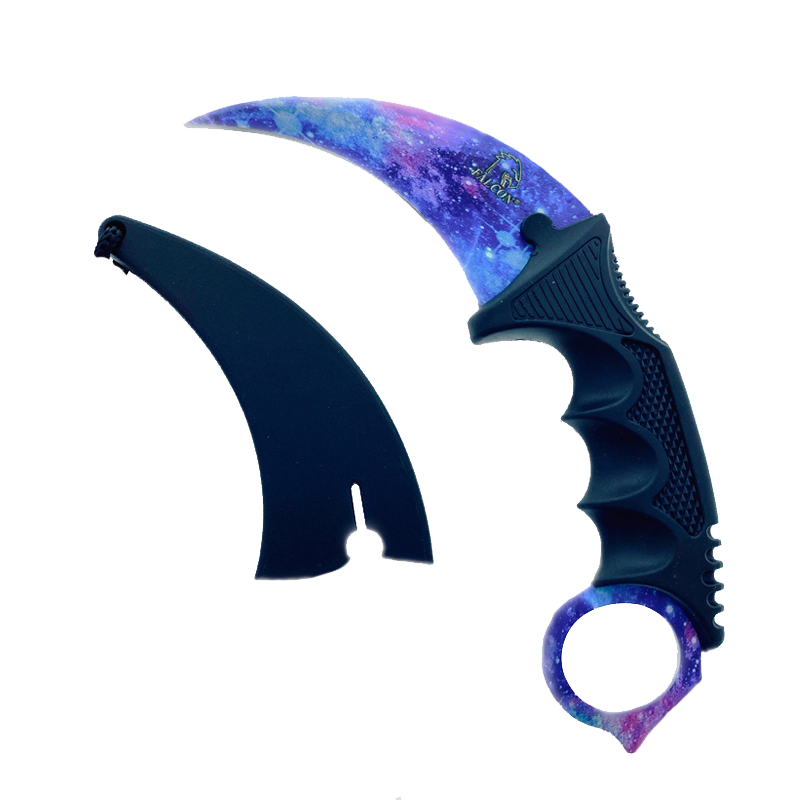 7 1/2" Blue and Purple Necklace Knife (Karambit)