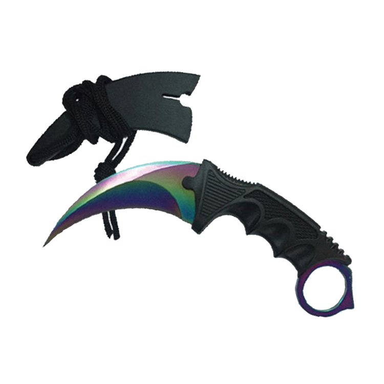 Falcon 7 1/2-Inch Rainbow Necklace Knife (Karambit) | KC1308RB