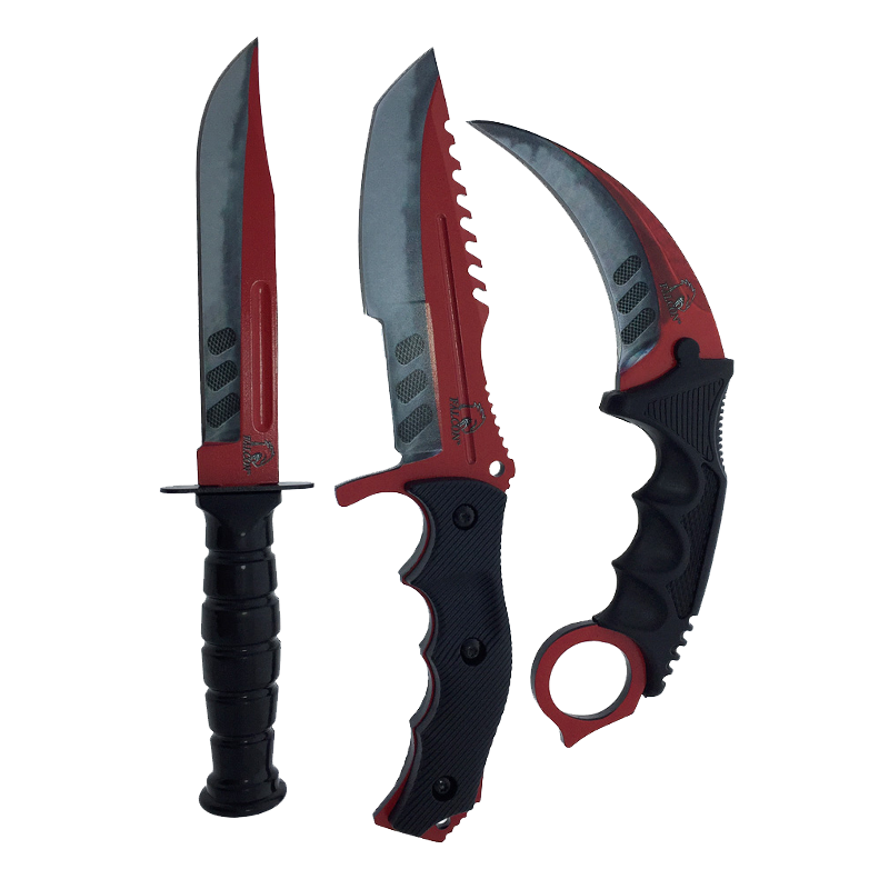 7 1/2" & 8 1/2" Tacital Knife, 7 1/2" Karambit - 3 PCS Set