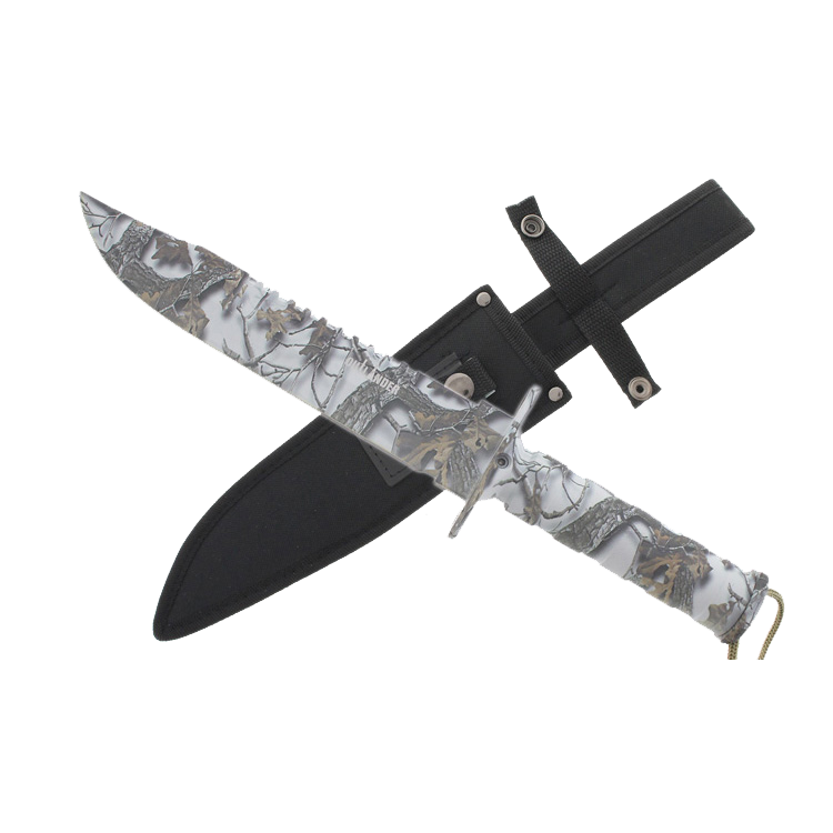 Outlander 9" White Camo Blade Hunting Knife