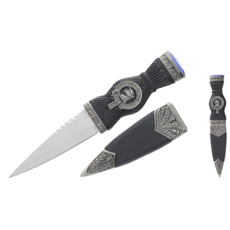 7.25" Sgain-Dubh Dagger with Blue Crystal & Scabbard (Turnbull)