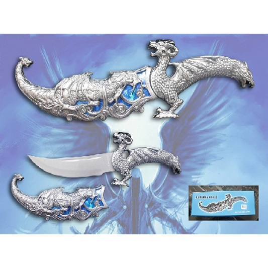 12" Fantasy dragon dagger with gift box (blue fitting)