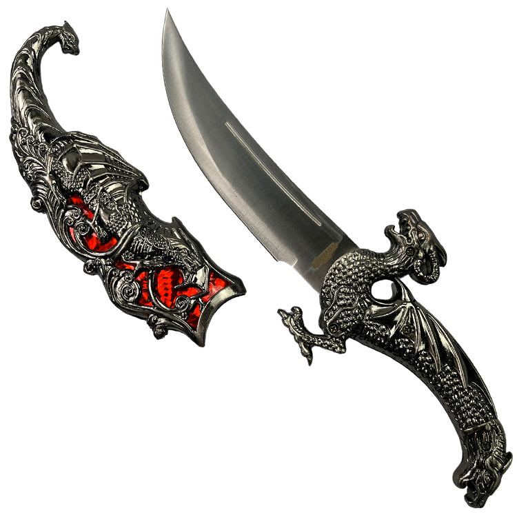 15" Blade Fantasy Dragon Dagger Red Fitting