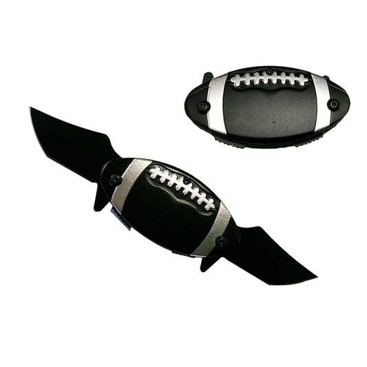 2" Twin Blades Black Football Pocket Knife