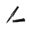 Spring Assisted Pocket Knife -  3" Black Blade / Black Handle / Assisted Knife