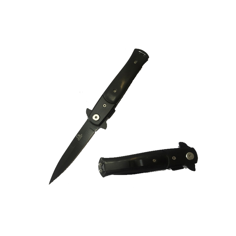 Spring Assisted Pocket Knife -  3" Black Blade / Black Handle / Assisted Knife