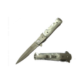 Spring Assisted Pocket Knife - 3" Silver Blade/ Silver Handle / Assisted Knife