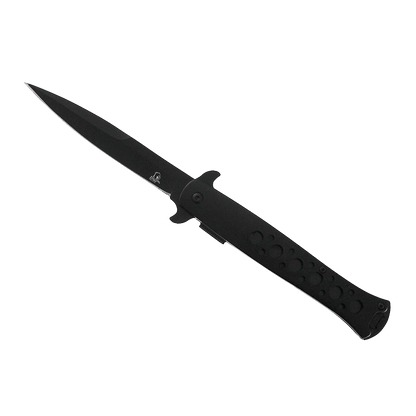 Falcon 9" Overall Metal Spring Assisted Knife With Black Coating