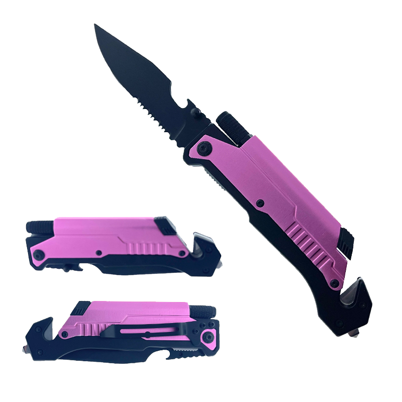 Falcon 8.75" Multi Tool Spring Assisted Knife - Pink