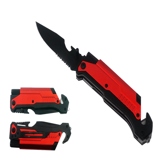 Falcon 8.75" Multi Tool Spring Assisted Knife - Red
