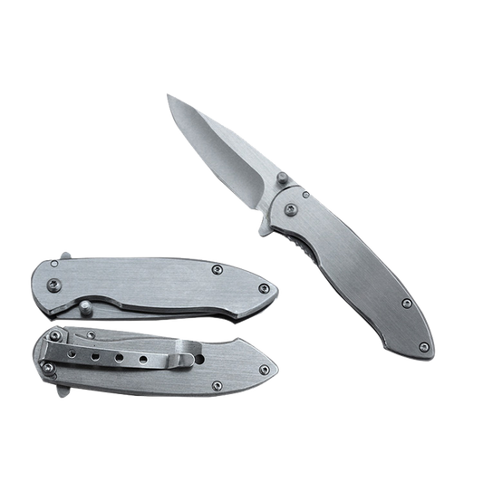 7 1/2" Silver Blade Spring Assisted Knife