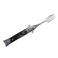 5" Spring Assisted Fork with faux black marble handle, Gift knives and novelties