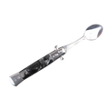 5" Spring Assisted Spoon with faux black marble handle, Gift knives and novelties