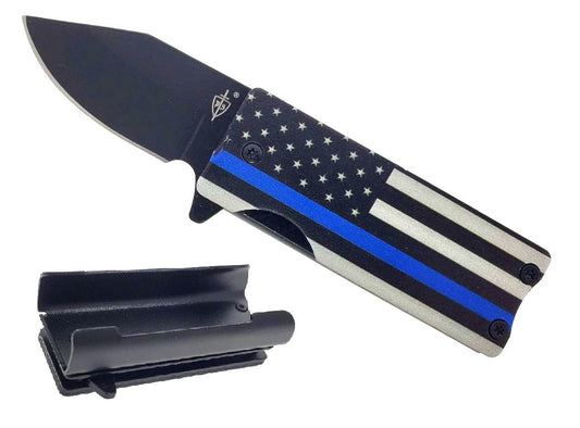 4 1/2"  Blue US Flag Lighter Knife Case