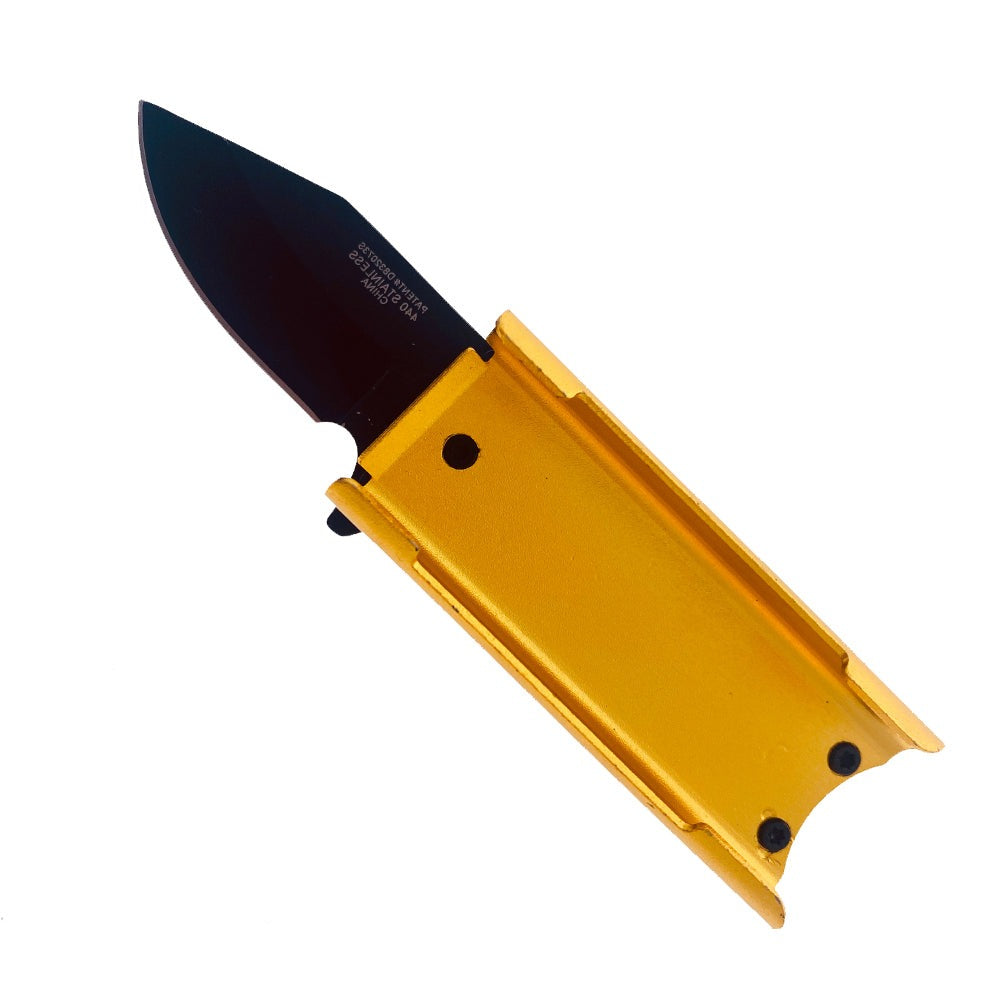4 1/2" Gold Spring Assisted Lighter Knife