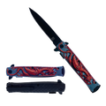 Falcon 8" Overall Spring Assisted Knife W/Abstract Red Dragon Handle