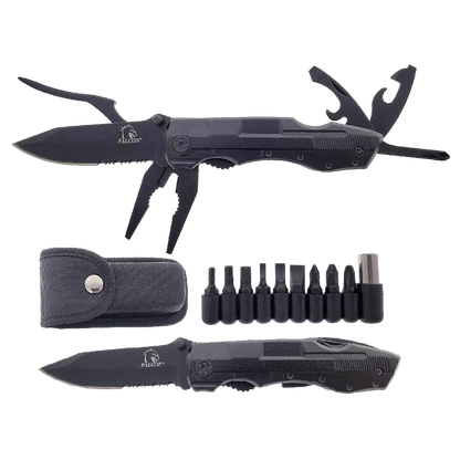 Falcon Professional Multi Tool Knife 14 Different Functions W/Black Sheath