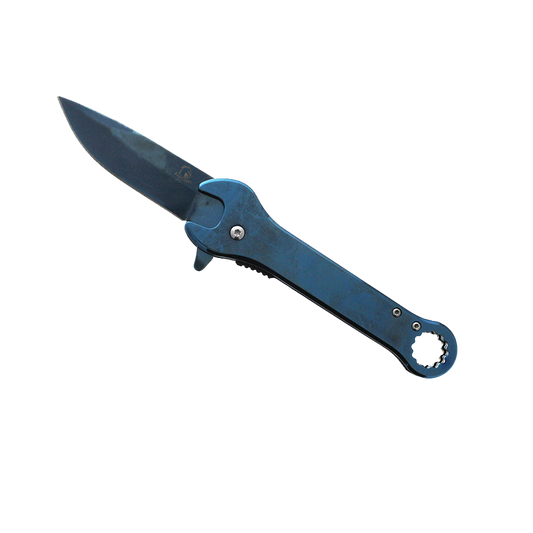 Falcon 7.75" Blue Spring Assisted Knife with 12 mm Wrench Function