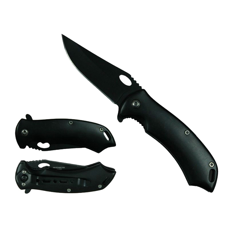 6.5" Black Spring Assisted Knife