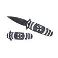 5.25" Overall Spring Assisted Knife Black & White with Spinner Function