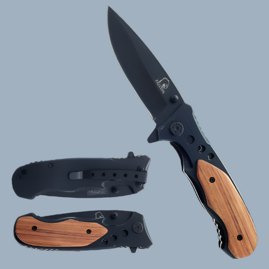 Falcon 8" Overall Spring Assisted Knife w/ Belt Clip Black